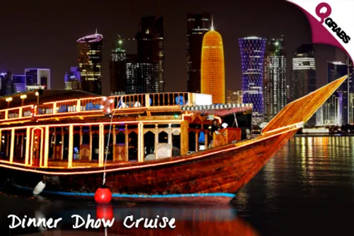From QR85 Sail Off Along the Doha Waters under the Moonlit Sky with a Gala Dinner Dhow Cruise! (Up to QR275 Value)